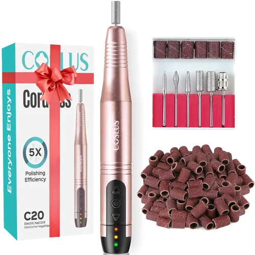 Vista 12 de COSLUS Taladro de uñas inalámbrico con lima eléctrica: profesional para uñas acrílicas, gel, polvo adhesivo, portátil, kit de máquina de taladro