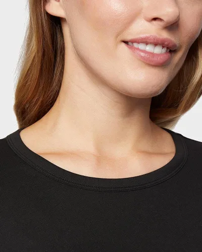 Vista 3 de 32 Degrees Heat - Camiseta de manga larga con cuello redondo y cuello redondo para mujer