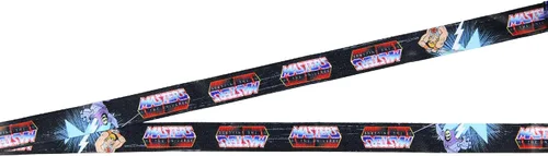 Vista 4 de He-Man Master of The Universe - Soporte para tarjetas de identificación con dije de esqueleto de goma y calcomanía coleccionable