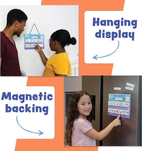 Vista 5 de Actividades de hoy Diario Rutina Visual Horario Magnético Tabla de Azulejos para Niños