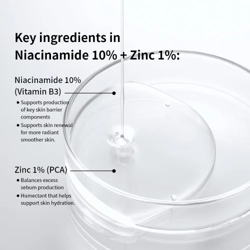Vista 7 de Suero facial de niacinamida 10% + zinc 1% Control avanzado del tono de la piel y el aceite Fórmula hidratante y antimanchas Ligero y de rápida