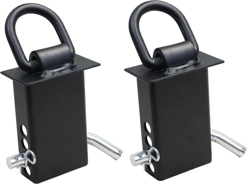 Vista 2 de Bolsillo de Estaca Ajustable para Remolque de Servicio Pesado con Anillo en D, Límite de Carga 12,000 libras y 4 Agujeros para Ajuste, Bolsillo