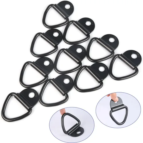 Vista 7 de BUSY-CORNER Anclajes de amarre para remolque, almacén, barco, 10 piezas de pernos de anillo en V de acero resistente, accesorios para camionetas