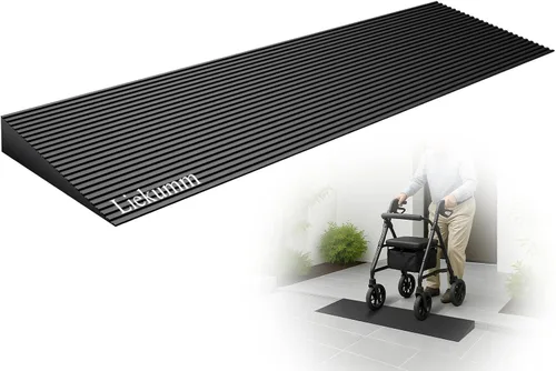 Vista 10 de LIEKUMM Rampa de umbral de goma de elevación de 3/8 pulgadas, rampa antideslizante de capacidad de carga de 1500 libras para puertas, rampa de goma