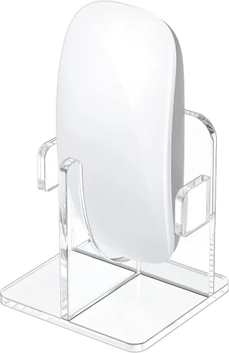 Vista 8 de kwmobile Soporte de escritorio vertical con Bluetooth para mouse compatible con Apple Magic Mouse 1 / Magic Mouse 2 / Logitech Pebble Wireless Stand