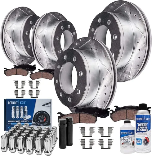 Vista 16 de Detroit Axle - 4 rotores de freno para Chevrolet Cruze 2014 2015 [modelos de motores de gas] Rotores de freno de disco perforados y ranurados