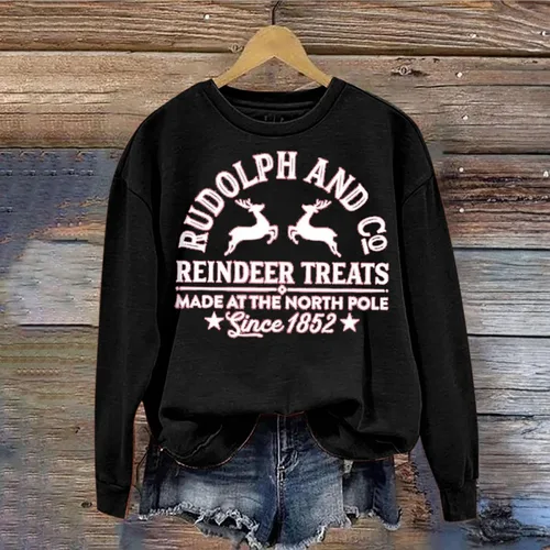 Vista 2 de Ceboyel Sudadera con estampado de árbol de Navidad para mujer, cuello redondo, suéter divertido y divertido 2023
