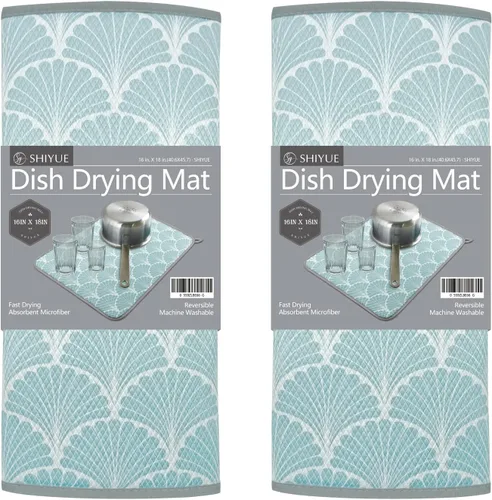 Vista 8 de SHIYUE Tapete de secado de platos para encimera de cocina, súper absorbente, decoración de cocina de primavera, tapete de secado de microfibra