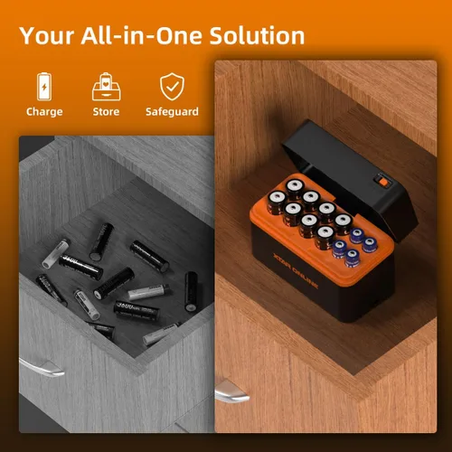 Vista 6 de XTAR AA Baterías Recargables con Cargador LC12 Doble a Baterías 1.5V 3600mWh AA 1200mWh AAA Kit (cargador+8AA+4AAA)