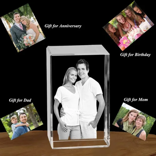 Vista 3 de Rdzding Foto de cristal, regalos personalizados para papá, padre, esposa, hombres, su madre, marido, gran regalo personalizado con tu propia foto