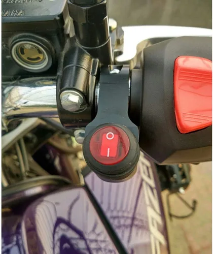 Vista 3 de 12 V impermeable 7/8 pulgadas manillar de motocicleta LED interruptor de encendido y apagado de motocicleta interruptor de manillar