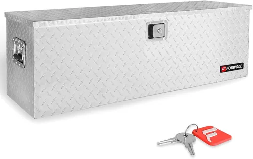 Vista 17 de FORWODE Caja de herramientas de aluminio de 20 pulgadas para camión, caja de herramientas con cerradura, caja de almacenamiento impermeable con Negro