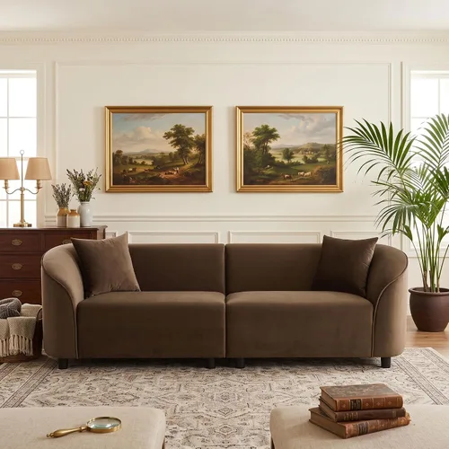 Vista 13 de Christopher Knight Home Sabbo - Sofá tapizado Boucle de 87.50 pulgadas, sofá de 2 plazas de gran tamaño, sofá de descanso curvado suave, cómodo sofá
