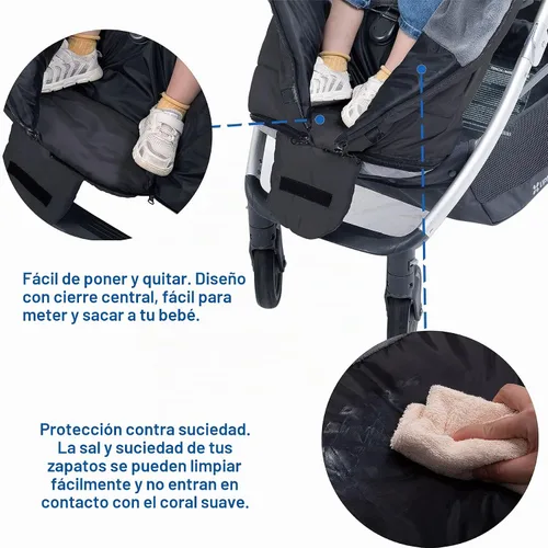Vista 6 de Yobee Saco universal para cochecito de bebé, saco de dormir cálido para caminar al aire libre, para correr, impermeable, a prueba de invierno, saco