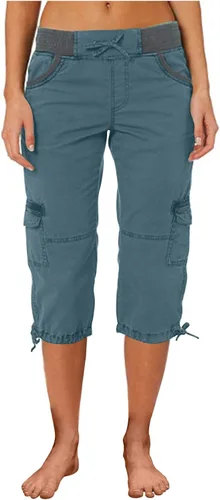 Vista 18 de Pantalones capri tipo cargo para mujer, ligeros, de secado rápido, atléticos, para verano, casuales, con bolsillos
