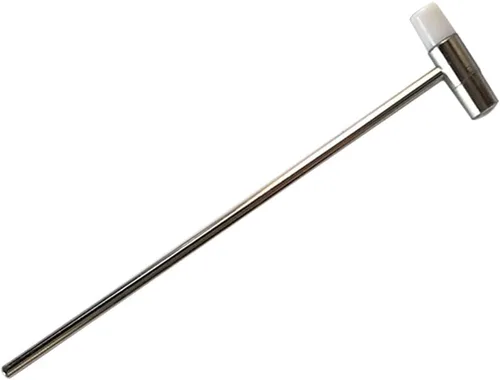 Vista 8 de Martillo pequeño de doble cabeza, 7 pulgadas, cabeza de plástico y cabeza de metal, mango de plástico negro, mazo de joyería de doble cara, martillo