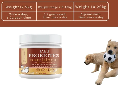 Vista 5 de Polvo probiótico para perros y gatos. Probióticos para la salud digestiva, apoyo inmunológico, diarrea, gases, picazón y alergias estacionales. Con