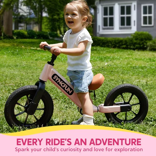 Vista 3 de SYNCFUN Bicicleta de equilibrio para niños pequeños, bicicleta ligera de 12 pulgadas para niños y niñas de 2, 3, 4, 5 años, neumáticos