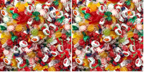 Vista 6 de Paquete a granel de 2 libras de surtido de dulces macizos tradicionales - 130 unidades - Mezcla nostálgica de caramelos navideños - Caramelos