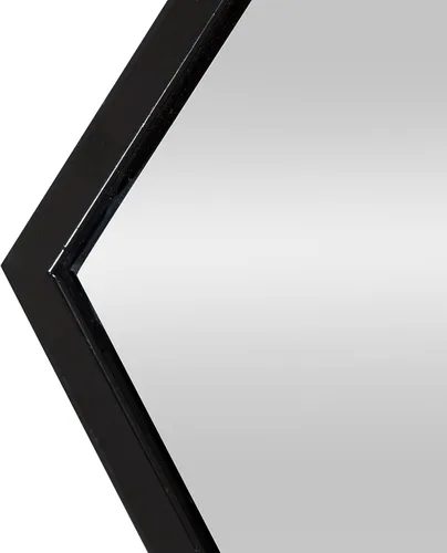 Vista 5 de Kate and Laurel McNeer - Espejo de pared hexagonal grande de metal, 31x22, negro
