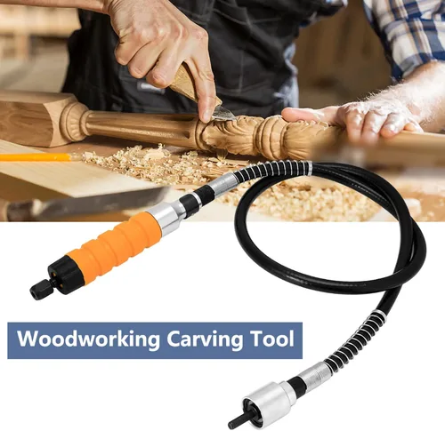 Vista 4 de YWBL-WH Herramienta eléctrica de cuchillo de grabado de cincel de madera para tallar en madera, 5 cuchillas, llave de repuesto suave y flexible