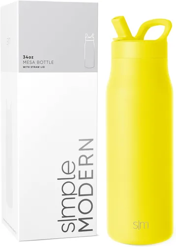 Vista 11 de Simple Modern Botella de agua con tapa de pajilla Termo de acero inoxidable aislado Botellas de agua reutilizables para viajes para gimnasio