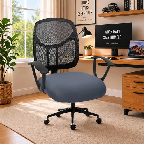 Vista 94 de Fundas elásticas resistentes al agua para sillas de computadora - Protectores lavables para respaldo giratorio y asiento para mascotas - Negro