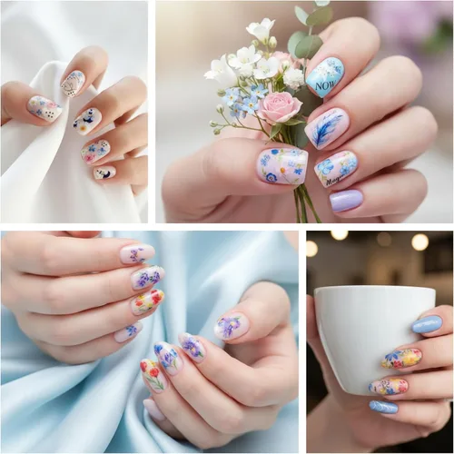 Vista 5 de Calcomanías de arte de uñas de flores, calcomanías de uñas de transferencia de agua, suministros de arte de uñas, lirio de verano, orquídea