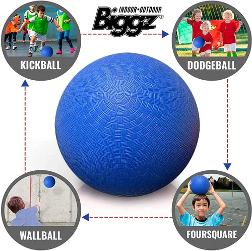 Vista 4 de Biggz Pelotas de goma de 8.5 pulgadas para niños y adultos, tamaño oficial para Dodge Ball, paquetes disponibles de 6, 12, 48