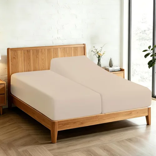 Vista 14 de Sábana bajera ajustable 100% algodón egipcio, tamaño matrimonial, 600 hilos, bolsillo profundo de 8 a 16 pulgadas, sábana inferior de tejido Negro
