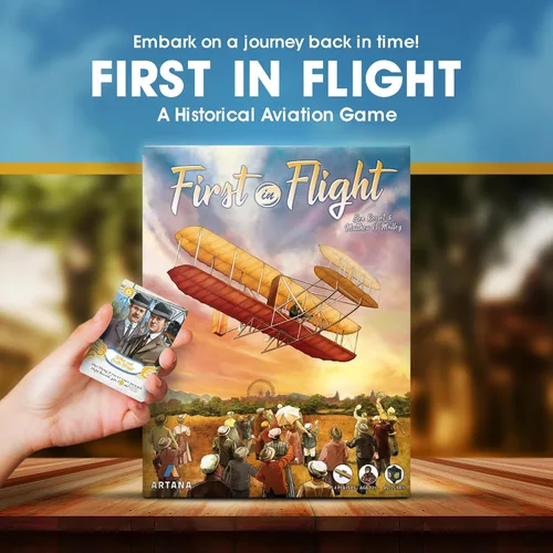 Vista 2 de First In Flight: Juego de mesa ganador del premio MENSA sobre aviación histórica, juego de mesa de estrategia para adolescentes, adultos y jugadores
