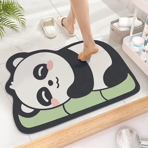 Vista 19 de Tapete de baño súper absorbente, tapete de entrada antideslizante con dibujos animados, cojín de secado rápido para suelo de baño y ducha
