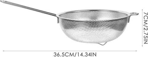 Vista 2 de BESTonZON Colador de lavabo de acero inoxidable con asa, colador de pasta plegable para lavabo multiusos, colador de cocina y para colar, enjuagar