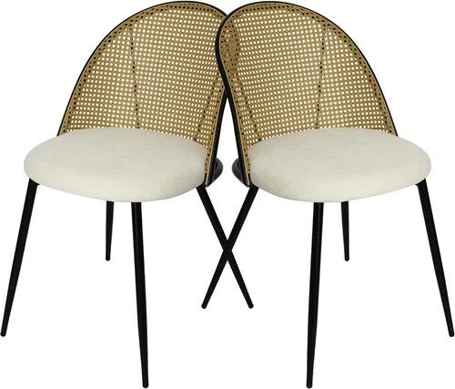 Vista 10 de CangLong Mid Century - Juego de 2 sillas tapizadas de terciopelo para cocina, modernas, color verde, 1