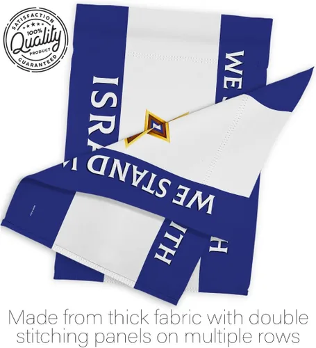 Vista 7 de Israel Flag We Stand with Israel American Flags Pack Tapiz Wall Room - Póster al aire libre Bandera de Israelí Campsite Home Banner