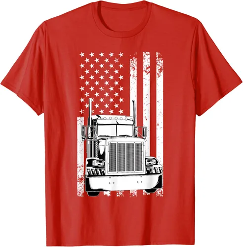 Vista 95 de Camión conductor bandera americana camionero vintage hombres mujeres regalo camiseta