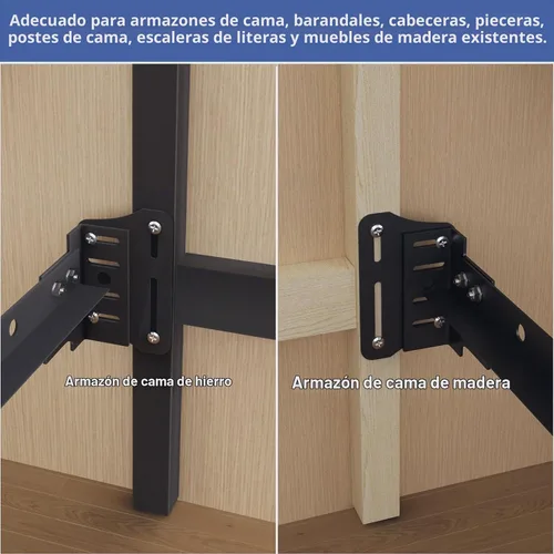 Vista 4 de 2 adaptadores de marco de cama para cabecero, placa de modificación de cama Queen, adaptador/conector, kit de adaptador de cabecera resistente