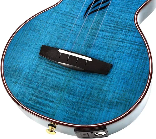 Vista 5 de Enya Tenor All Solid Flame Maple Ukelele con pastilla AcousticPlus incorporada y estuche de lujo