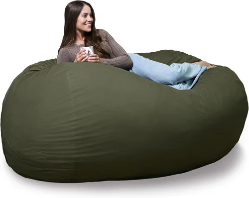 Vista 14 de Big Joe Fuf Silla Puf de Espuma de 5 Pies de Tamaño Extra Grande con Funda Extraíble para Niños, Adolescentes, Adultos, Onyx Lenox, Poliéster Tejido