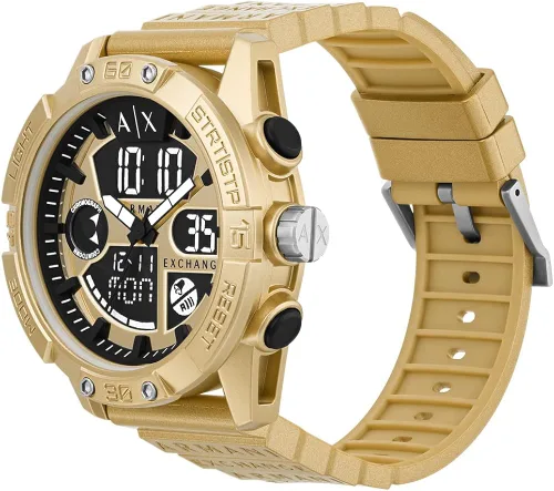 Vista 3 de AX Armani Exchange - Reloj de silicona analógico digital para hombre
