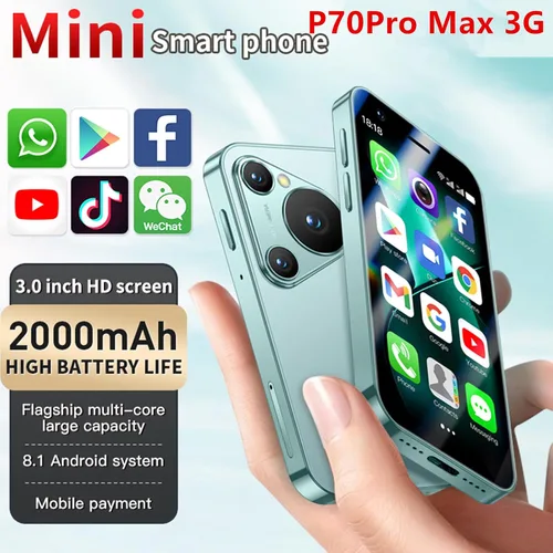 Vista 2 de Tuanzi P70 Pro Max 3G Miniteléfono inteligente de 3.0 pulgadas, con Wifi, GPS, RAM 1 GB ROM 16 GB Quad Core Android 8.1 - Teléfono celular