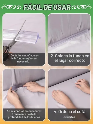 Vista 7 de Alphatool 6 piezas de agarres de silicona transparente antideslizantes para fundas de sofá - 2 tamaños para mantener las fundas de sillón y sofá