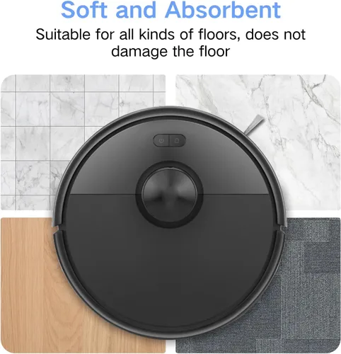 Vista 7 de Paquete de 6 almohadillas para trapeador roborock Q7 M5/M5+, Q7 L5/L5+ robot aspirador Not for Q7, Q7 MAX, Reusable Mop Cloths & Ultra Absorbent
