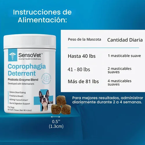 Vista 4 de Masticables blandos de coprofagia disuasoria para comer heces para perros