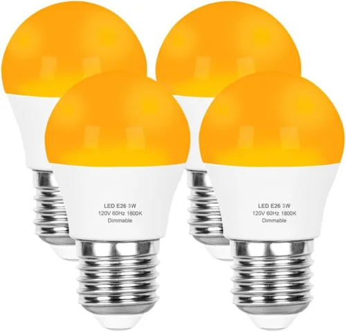 Vista 10 de Vgogfly Bombilla de baja potencia de 1.5 W, equivalente a 15 W, 2700 K, blanco suave A15, luz nocturna de base E26 para dormitorio, cuarto de bebé
