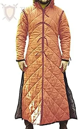 Vista 2 de ITS Medieval - Abrigo de gambeson medieval grueso acolchado de manga completa Gambeson chaqueta armadura de algodón Gambeson