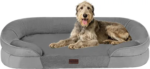 Vista 19 de Dwanton - Cama ortopédica para perros medianos con espuma de gel de memoria, sofá impermeable para perros, cama lavable para mascotas con cojín