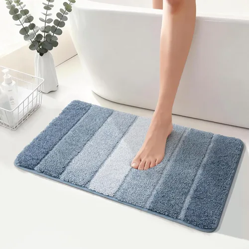 Vista 24 de COSY HOMEER Alfombras de baño de 24 x 17 pulgadas, ultra suaves y absorbentes, con respaldo de TPR antideslizante, lavable a máquina, alfombra Beige