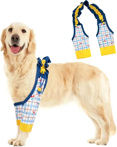 Vista 8 de Protector de codo de perro para callos, coderas de perro ajustable para evitar lamer las articulaciones, transpirable para perros pequeños, medianos