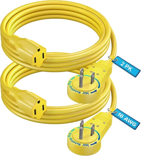 Vista 11 de Maximm Cable de extensión de enchufe plano giratorio de 360° de 0.5 pies, cable de alimentación de 3 clavijas, cable de alimentación de 16 Awg